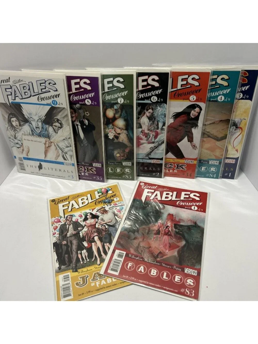 The Great Fables Crossover #’s 1,2,3,4,5,6,7,8,9 (1,2,3, 33,34,35, 83,84,85) DC